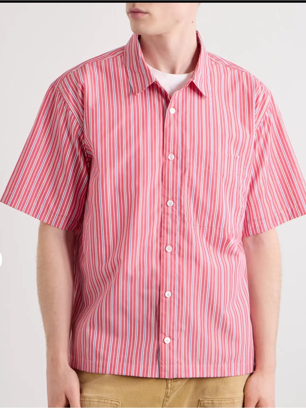 Aime Leon Dore Stripe Short-Sleeve Button-Down Shirt